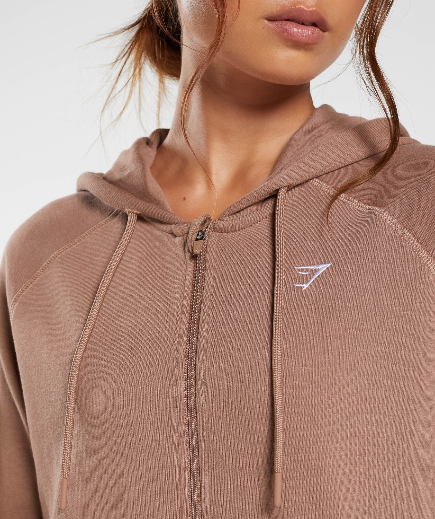 Training Zip Hoodie in Taupe Brown - view 5