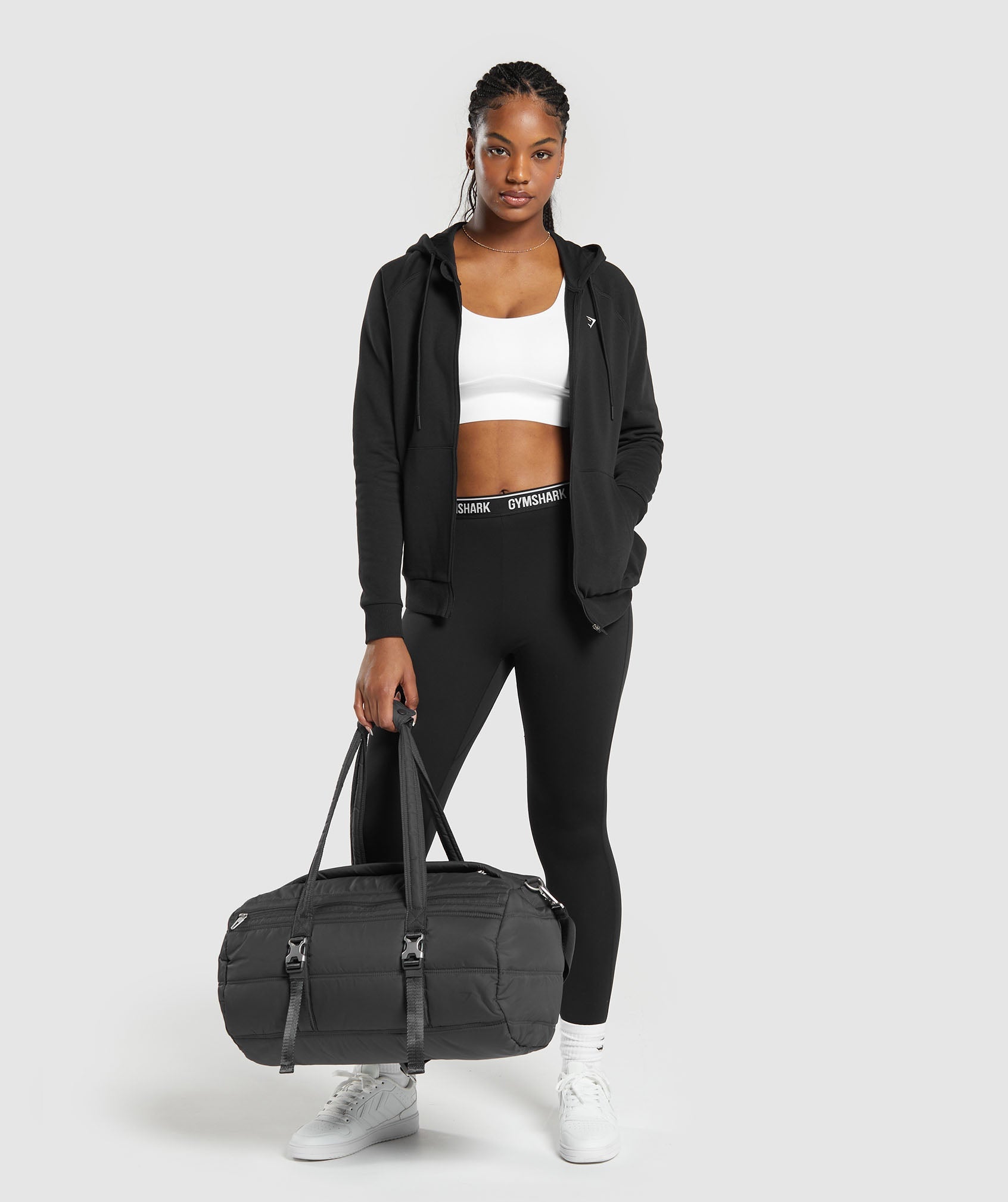 Training Fleece Zip Hoodie in Black - view 4