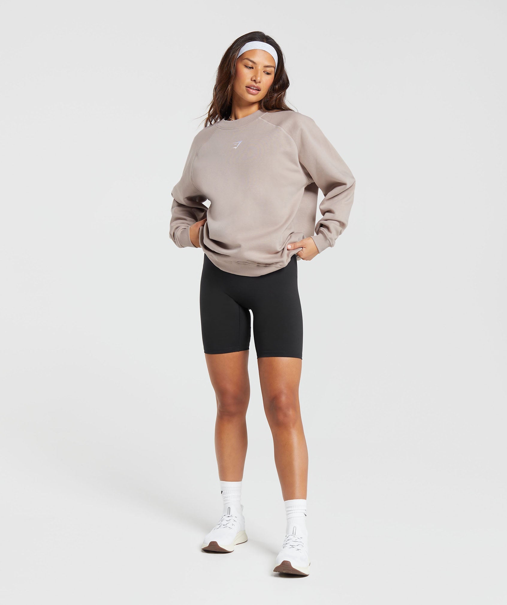 Training Oversized Fleece Sweatshirt in Stone Pink - view 4