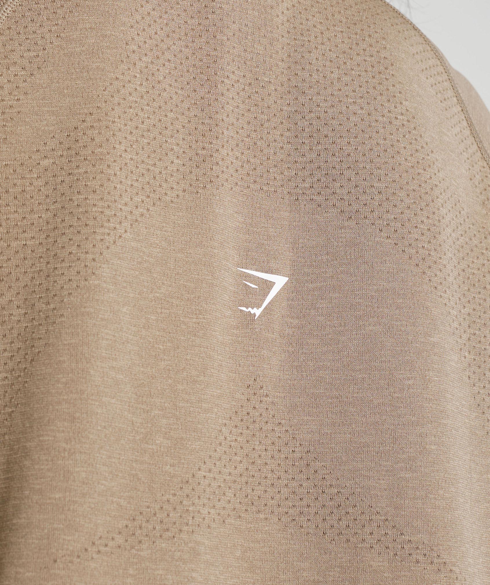 Vital Seamless 2.0 1/4 Zip Pullover in Vanilla Brown Marl - view 6