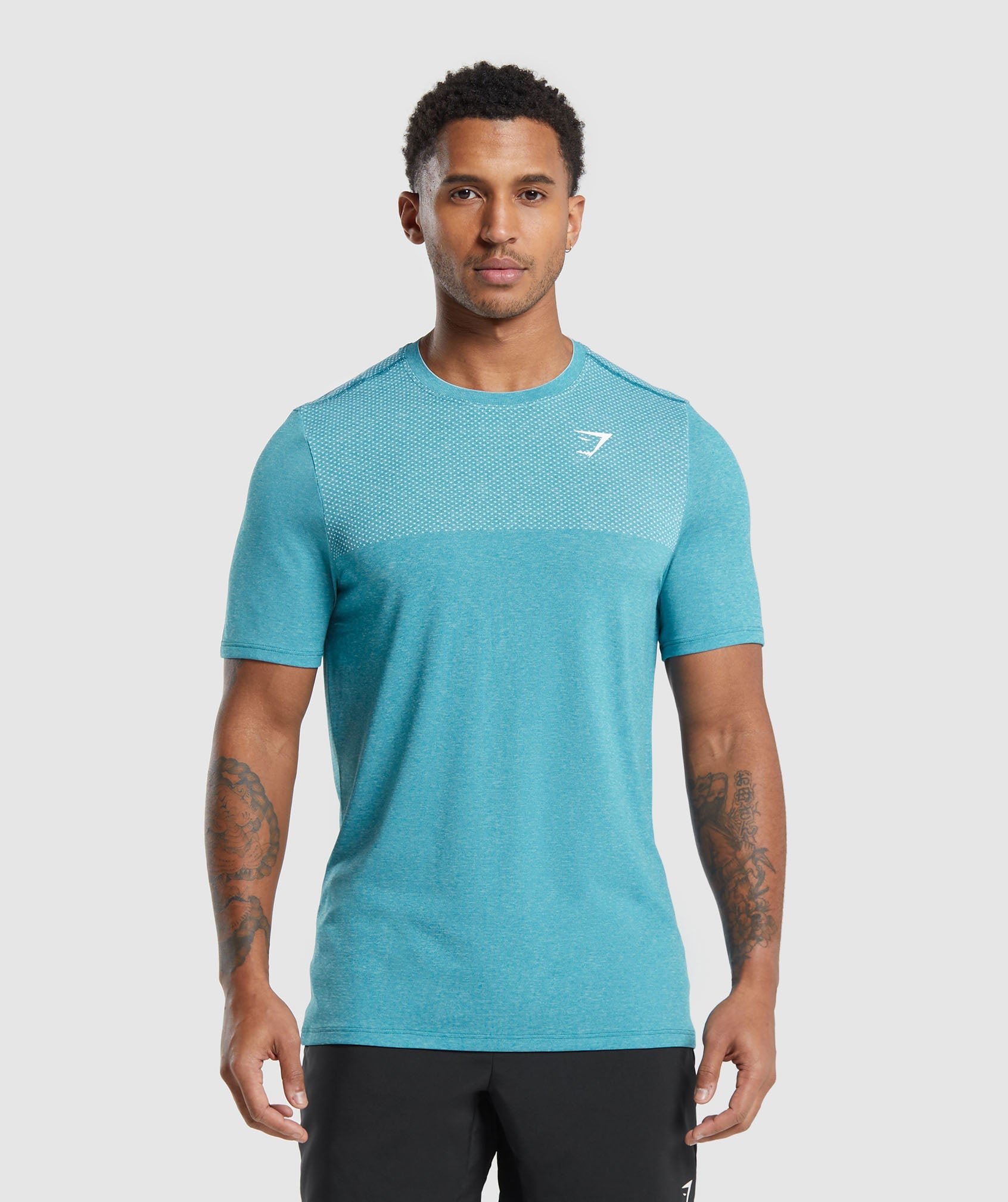 Vital Seamless T-Shirt in Artificial Teal/White Marl - view 1