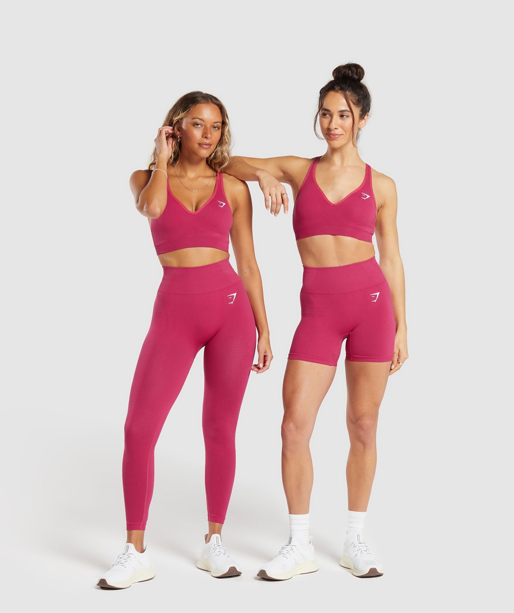 Vital Seamless 2.0 V Neck Sports Bra in Vintage Pink/Marl - view 5