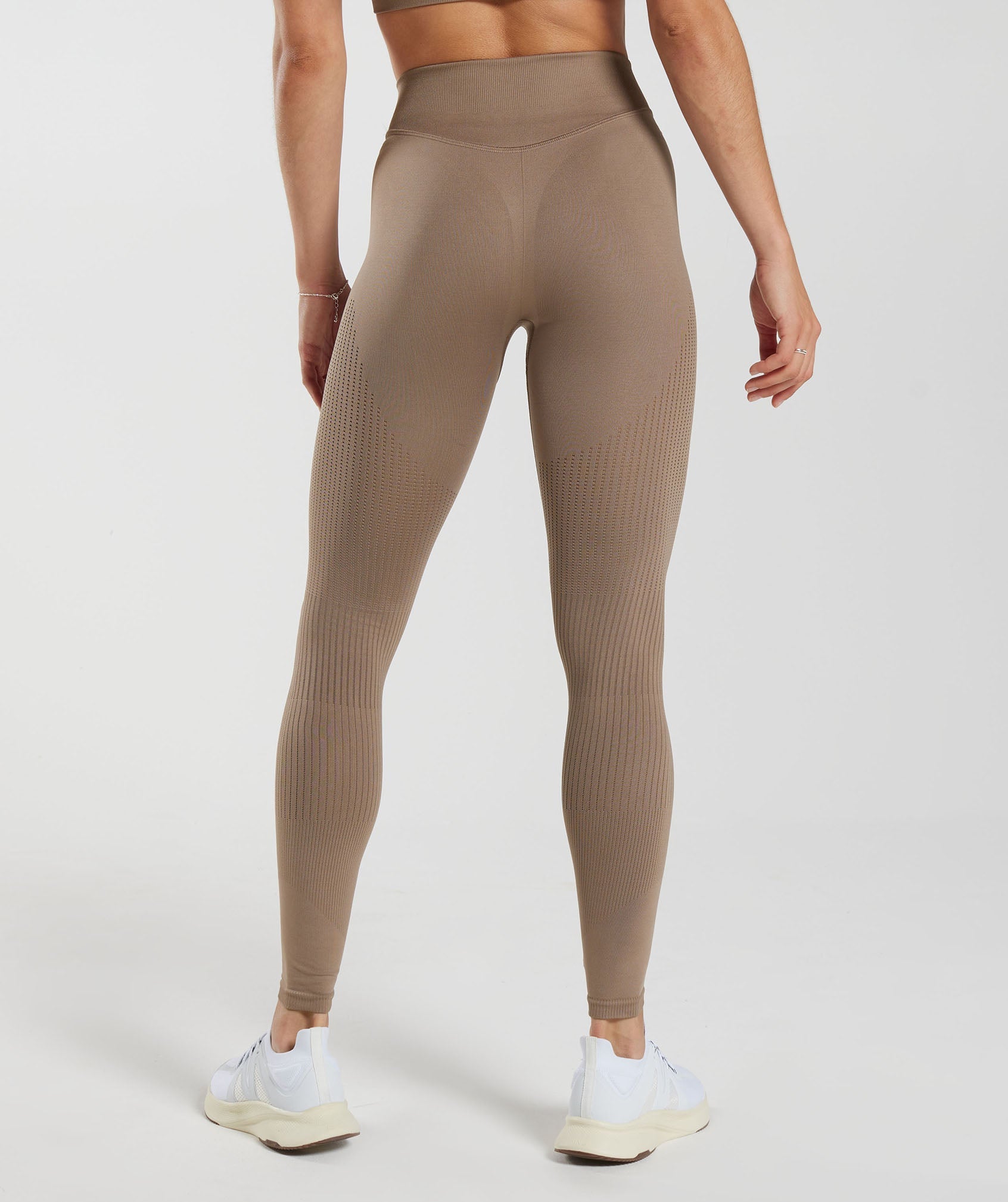 Sweat Seamless Mesh Leggings in Fossil Brown - view 2