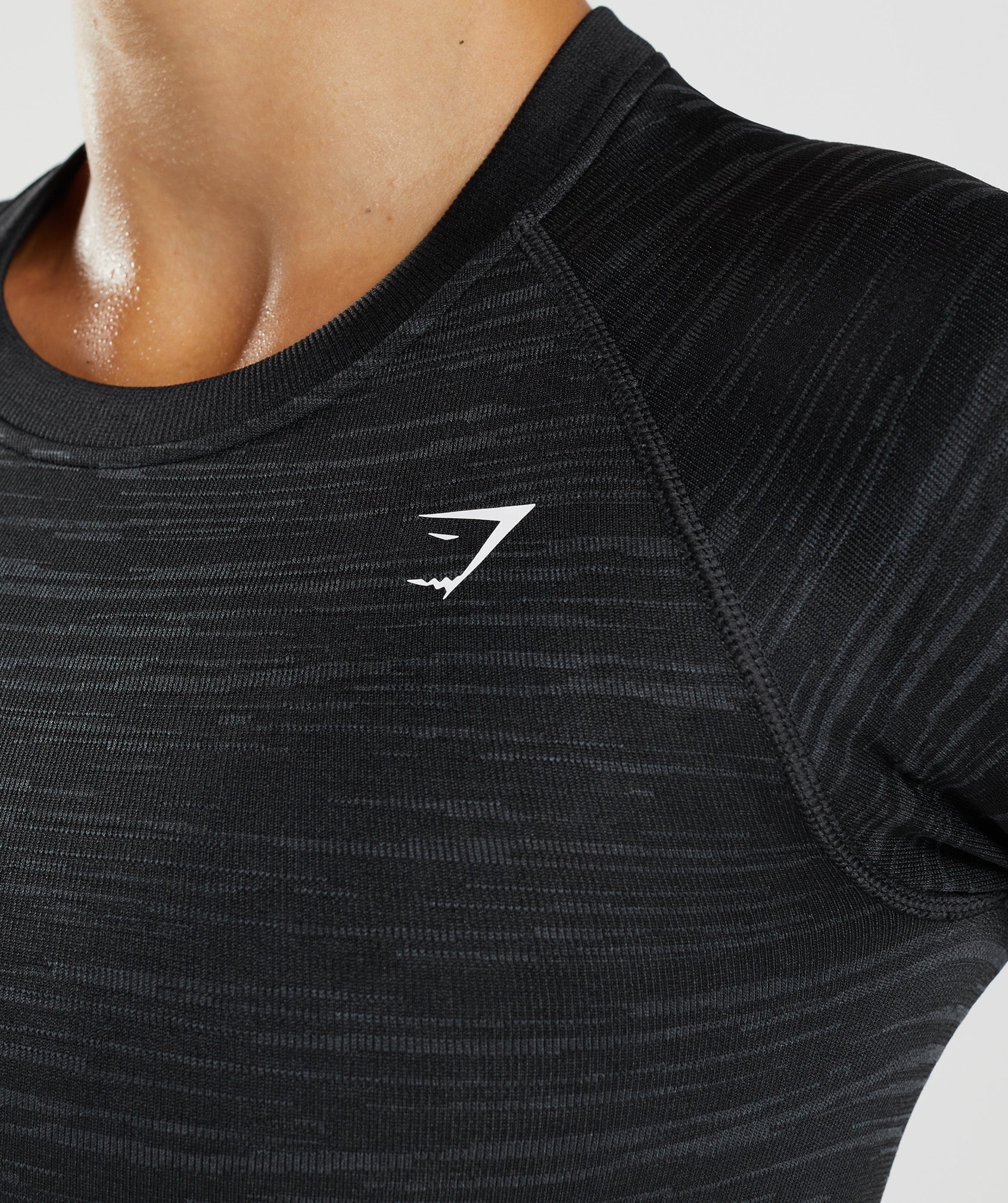 Gymshark Adapt Marl Seamless Long Sleeve Crop Top - VLT