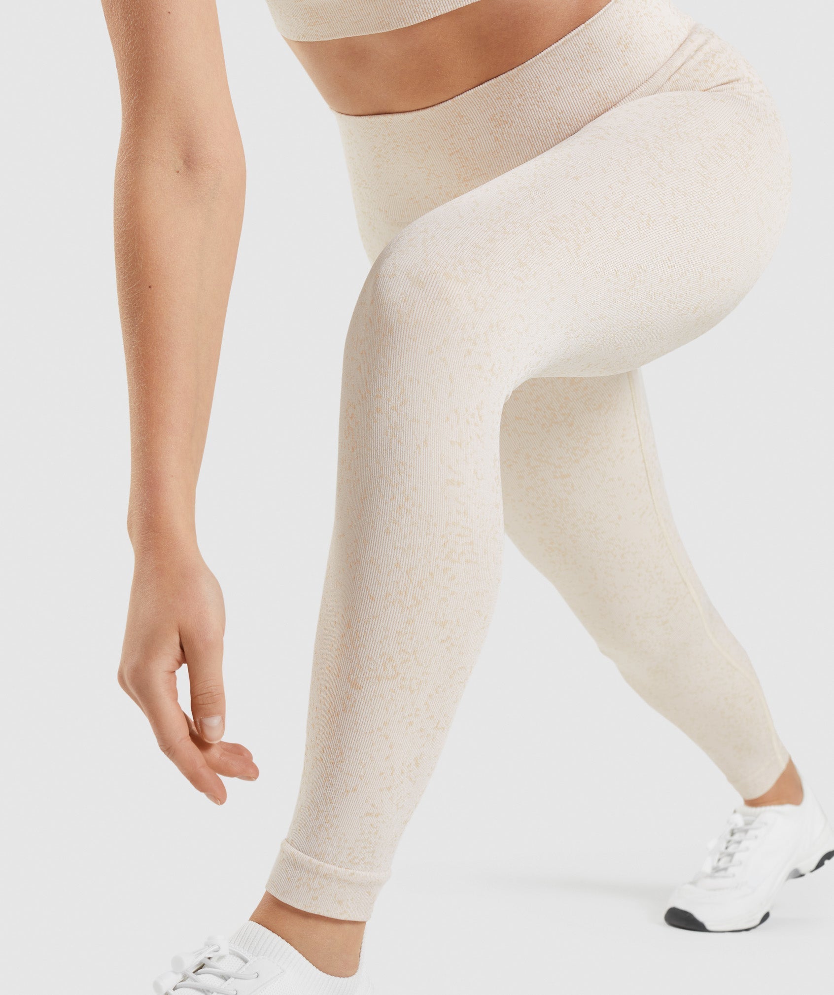 Adapt Fleck Seamless Leggings in Mineral | Coconut White - view 5