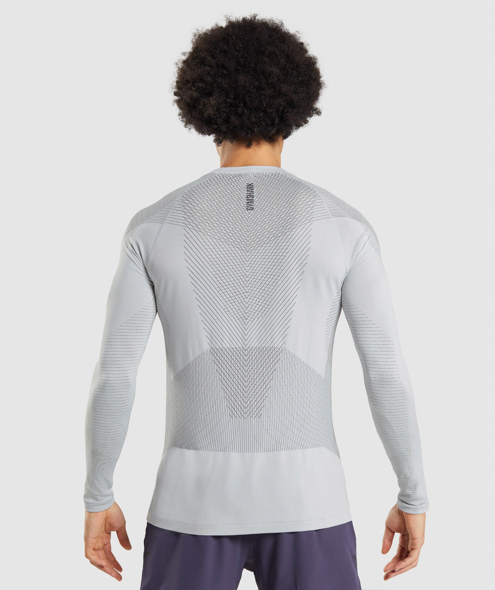 Apex Seamless Long Sleeve T-Shirt in Light Grey/Onyx Grey - view 2