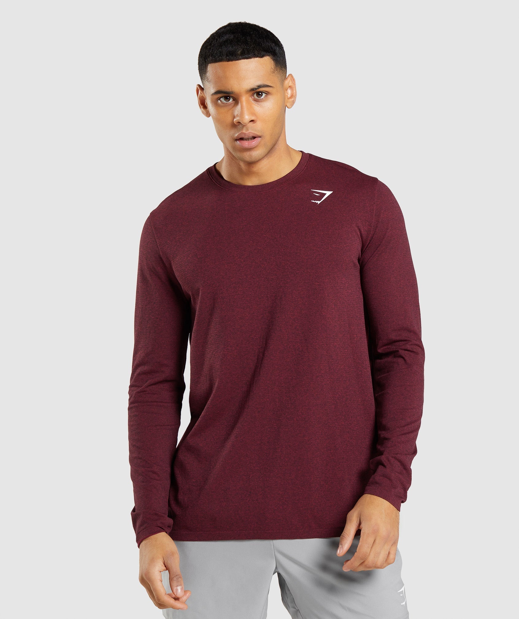 Arrival Seamless Long Sleeve T-Shirt in Burgundy Red Marl - view 1