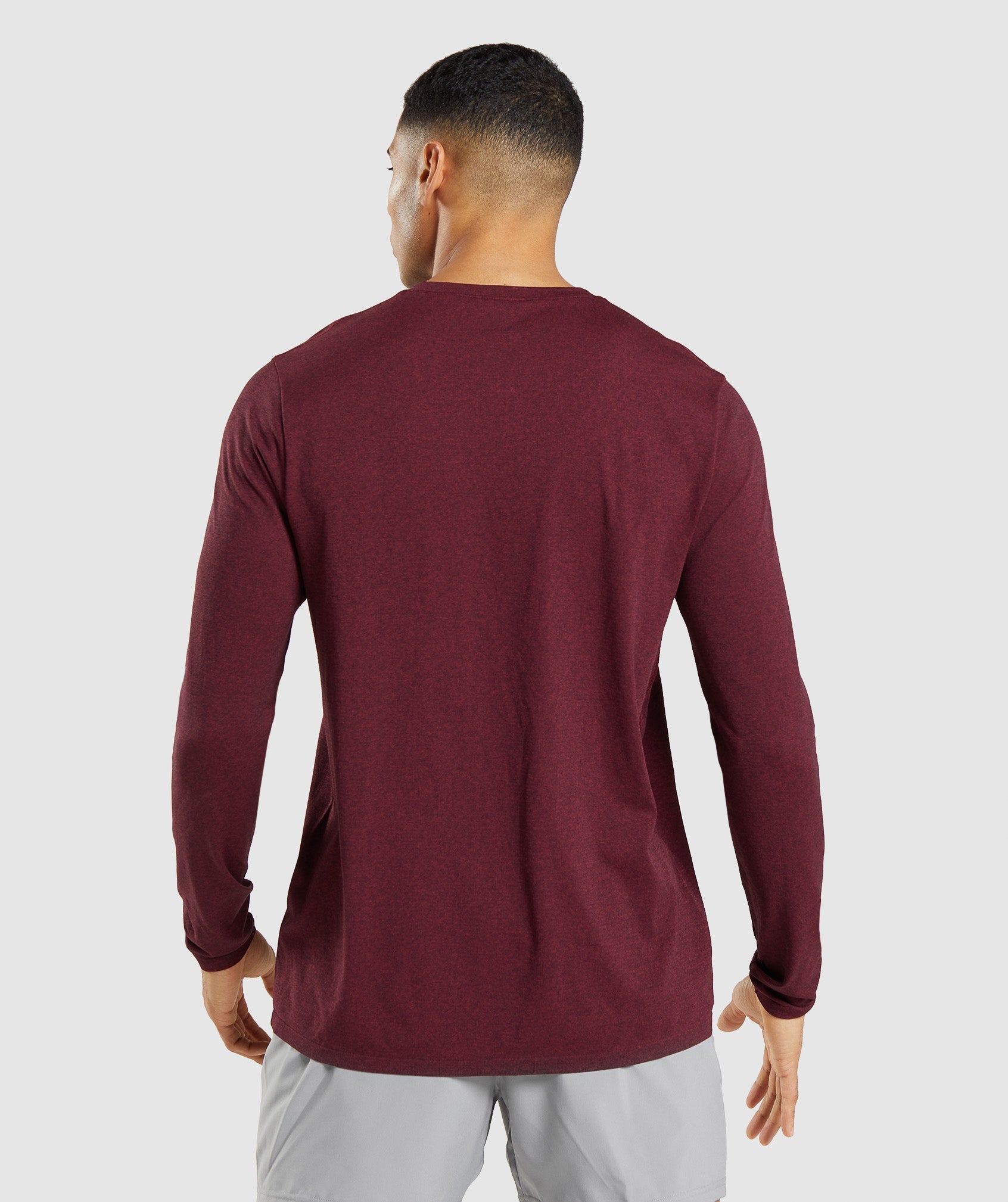 Arrival Seamless Long Sleeve T-Shirt in Burgundy Red Marl - view 3