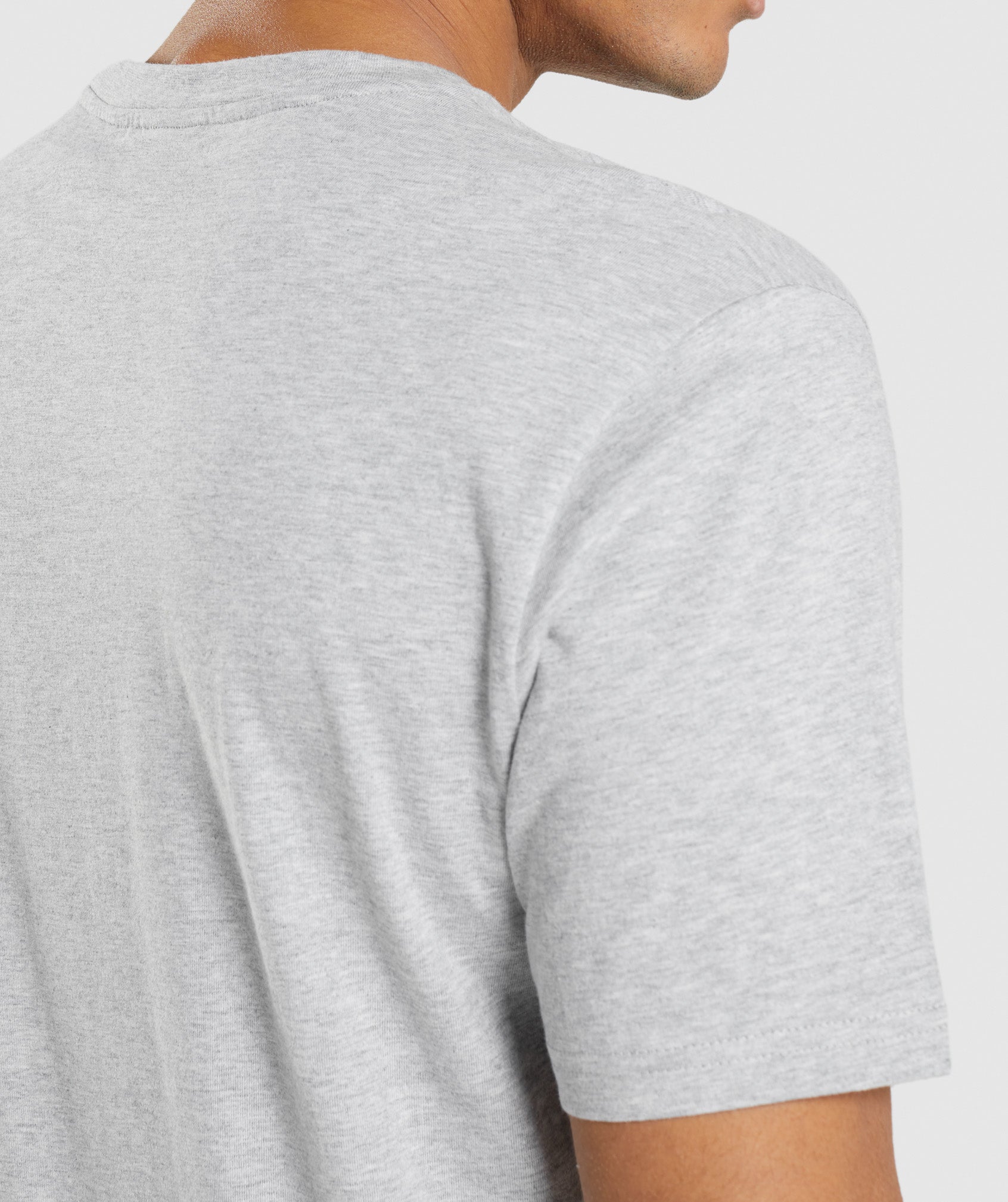 Crest T-Shirt in Light Grey Marl - view 5