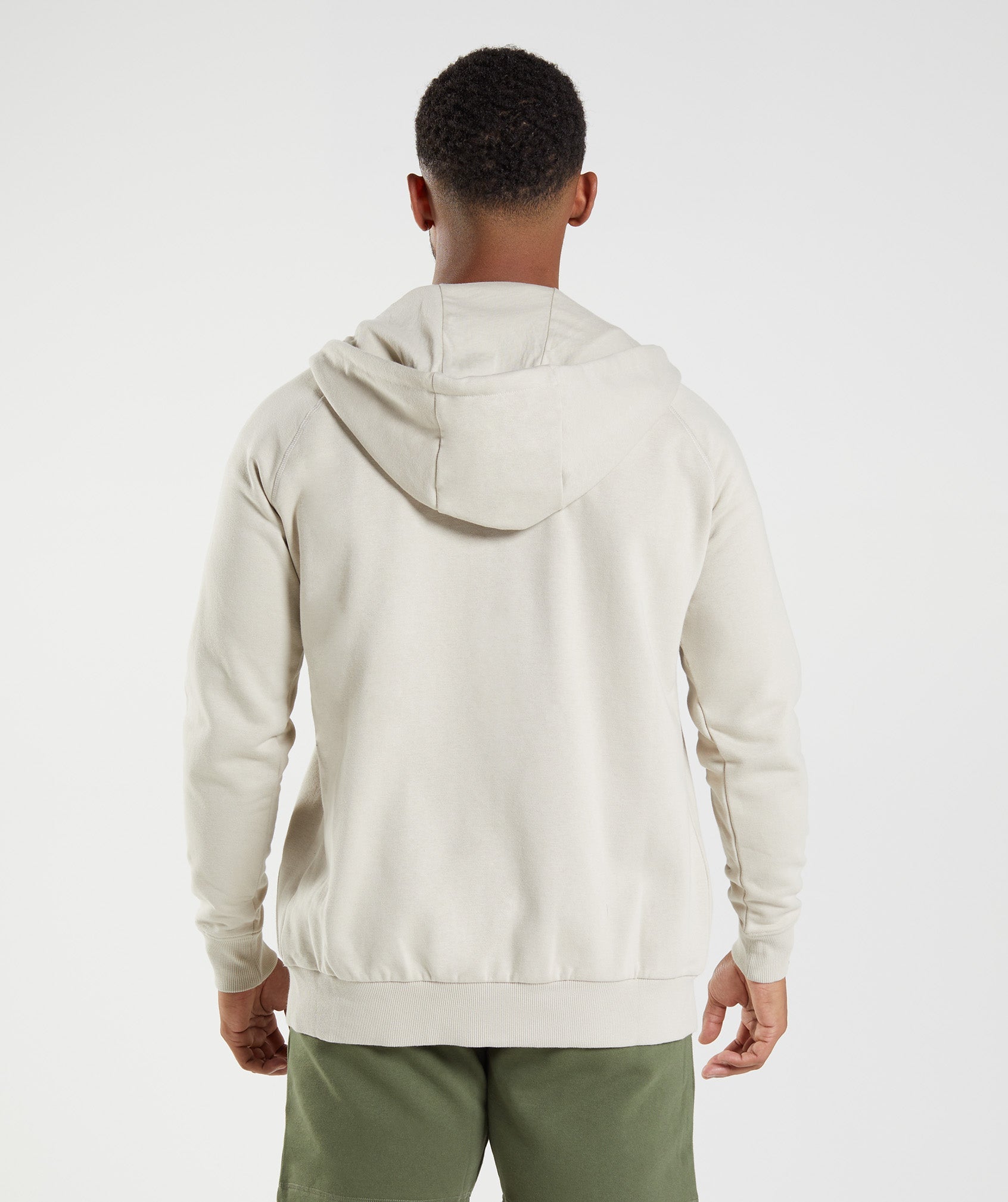 Crest Zip Up Hoodie in Pebble Grey - view 2