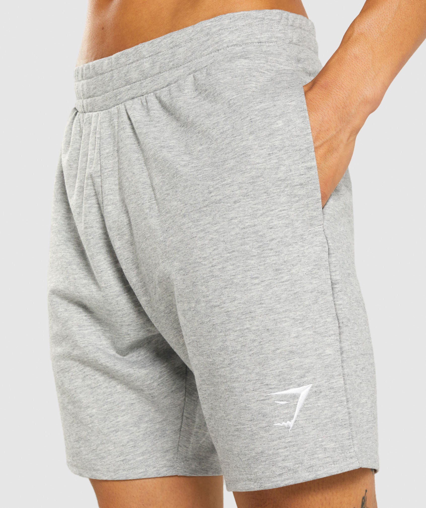 Essential 7” Shorts in Light Grey Marl - view 5