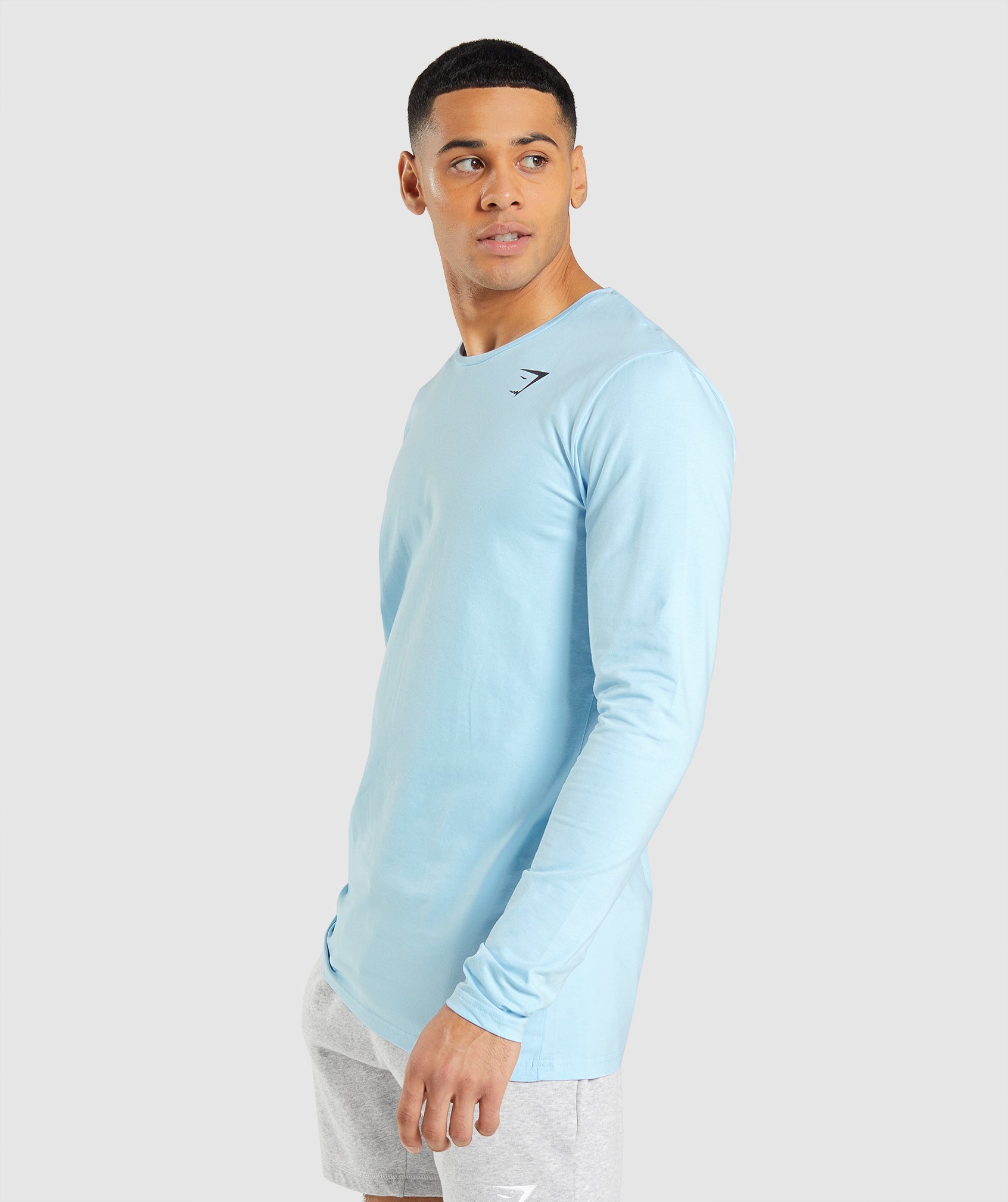 Essential Long Sleeve T-Shirt in Linen Blue - view 3