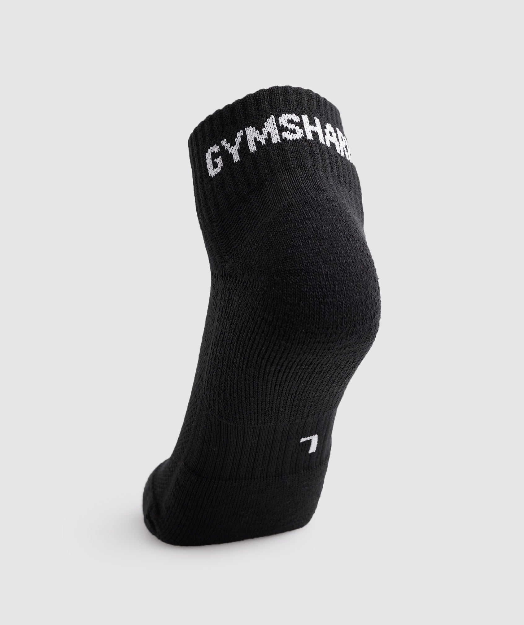 Jacquard Quarter Socks 3pk in Black - view 2