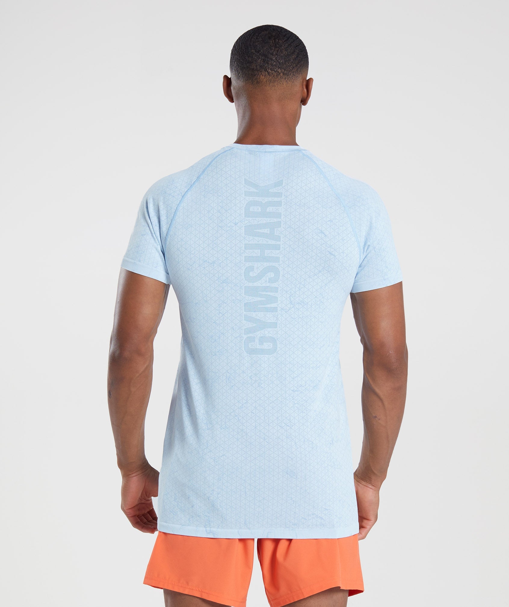Geo Seamless T-Shirt in White/Moonstone Blue - view 2