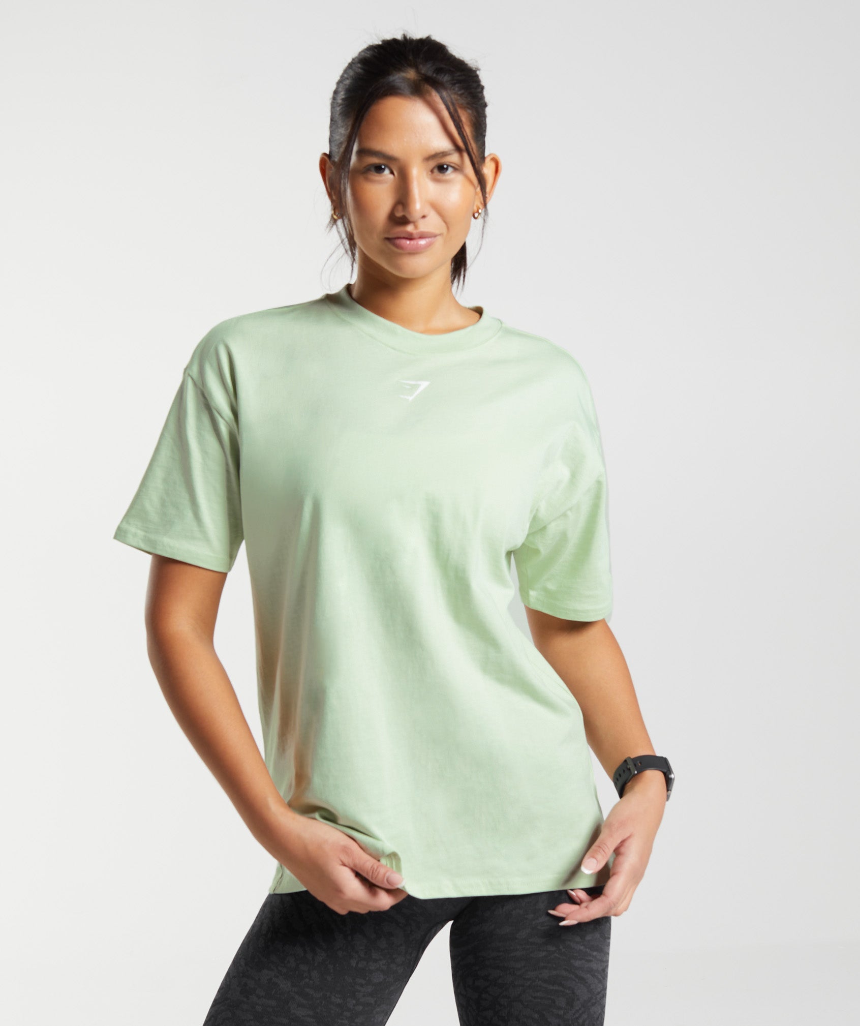 Fraction Oversized T-Shirt in Flora Green - view 1