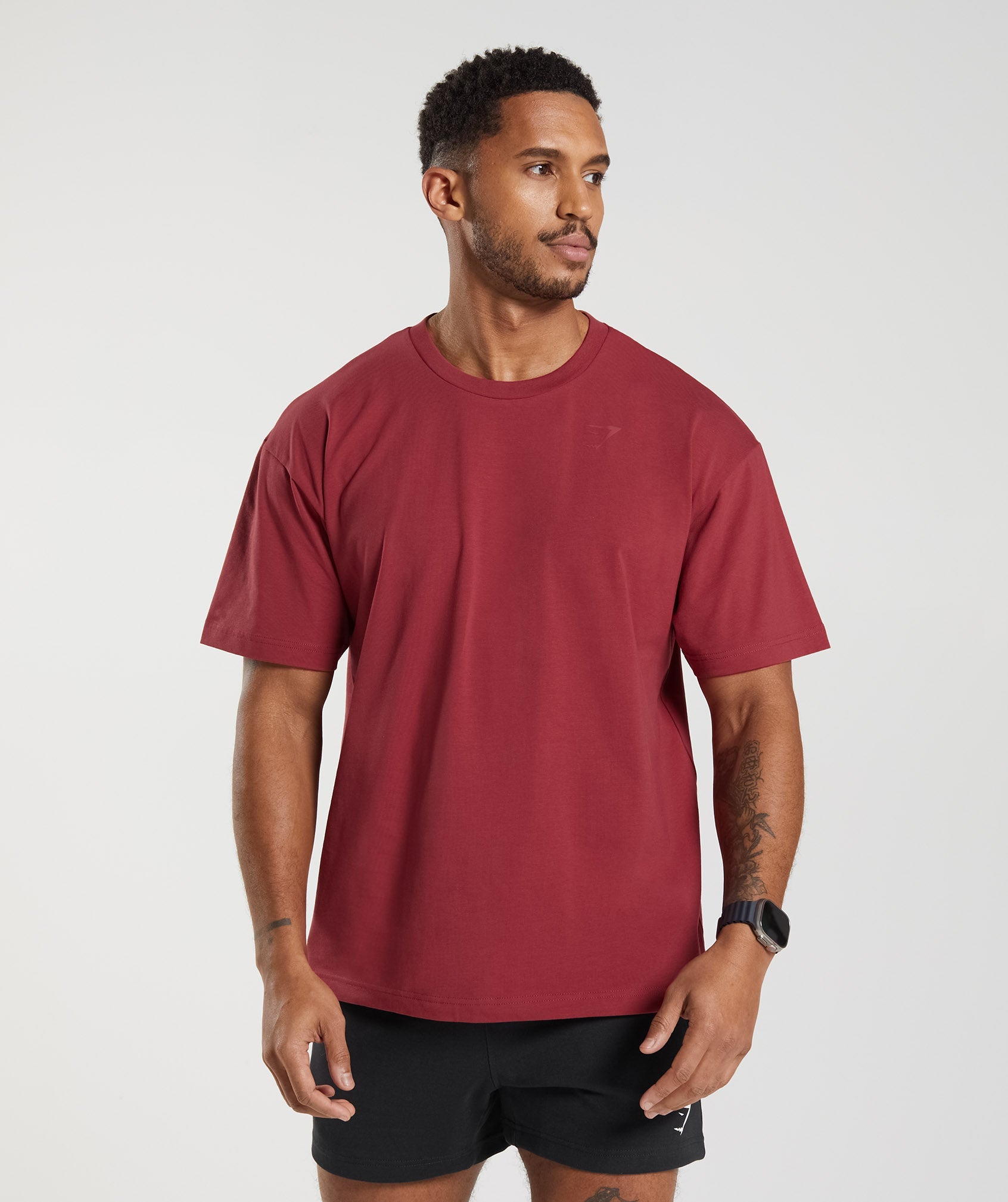 Oversized Sharkhead T-Shirt in Pomegranate Red - view 2