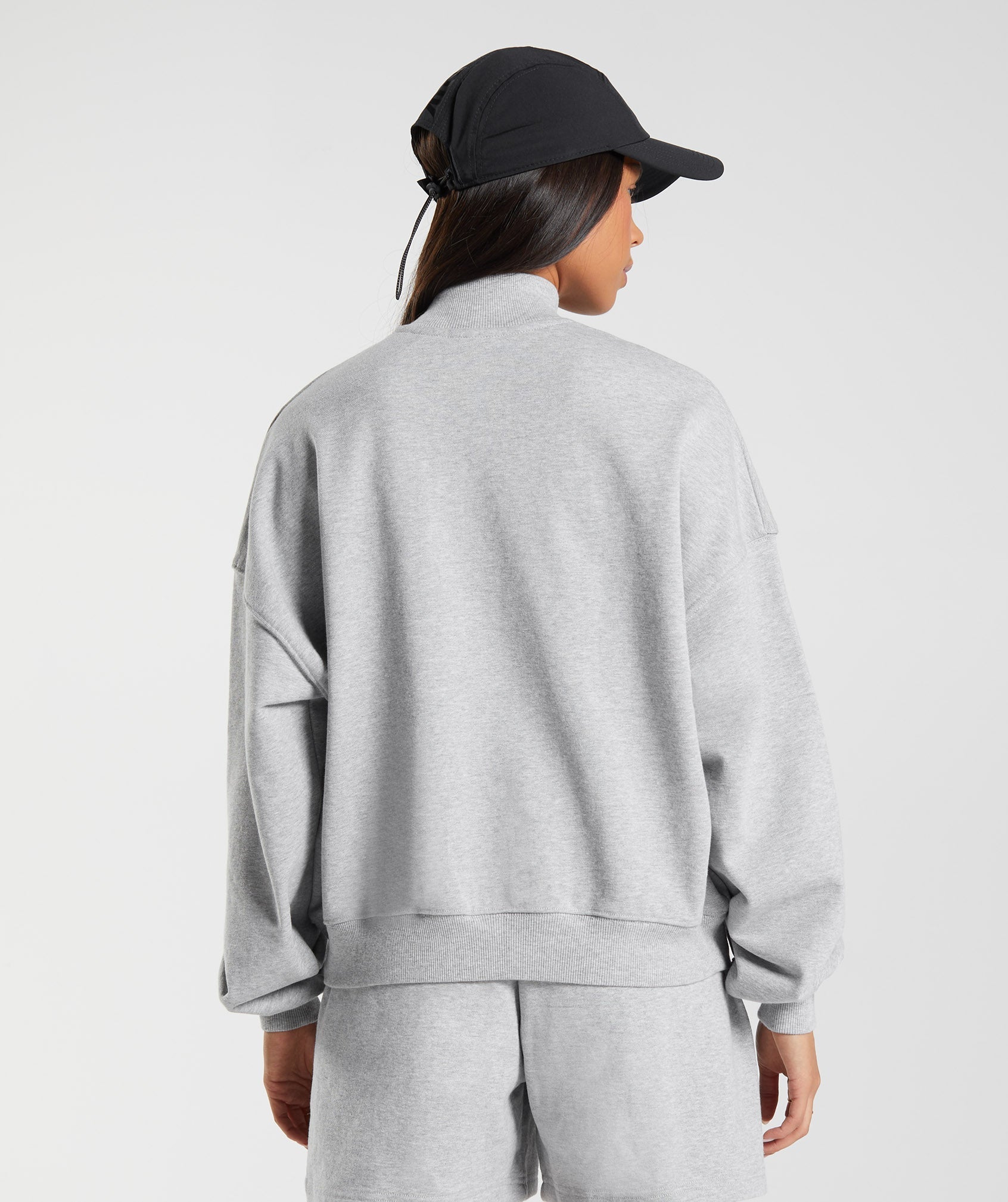 Rest Day Sweats 1/2 Zip Pullover in Light Grey Core Marl - view 3