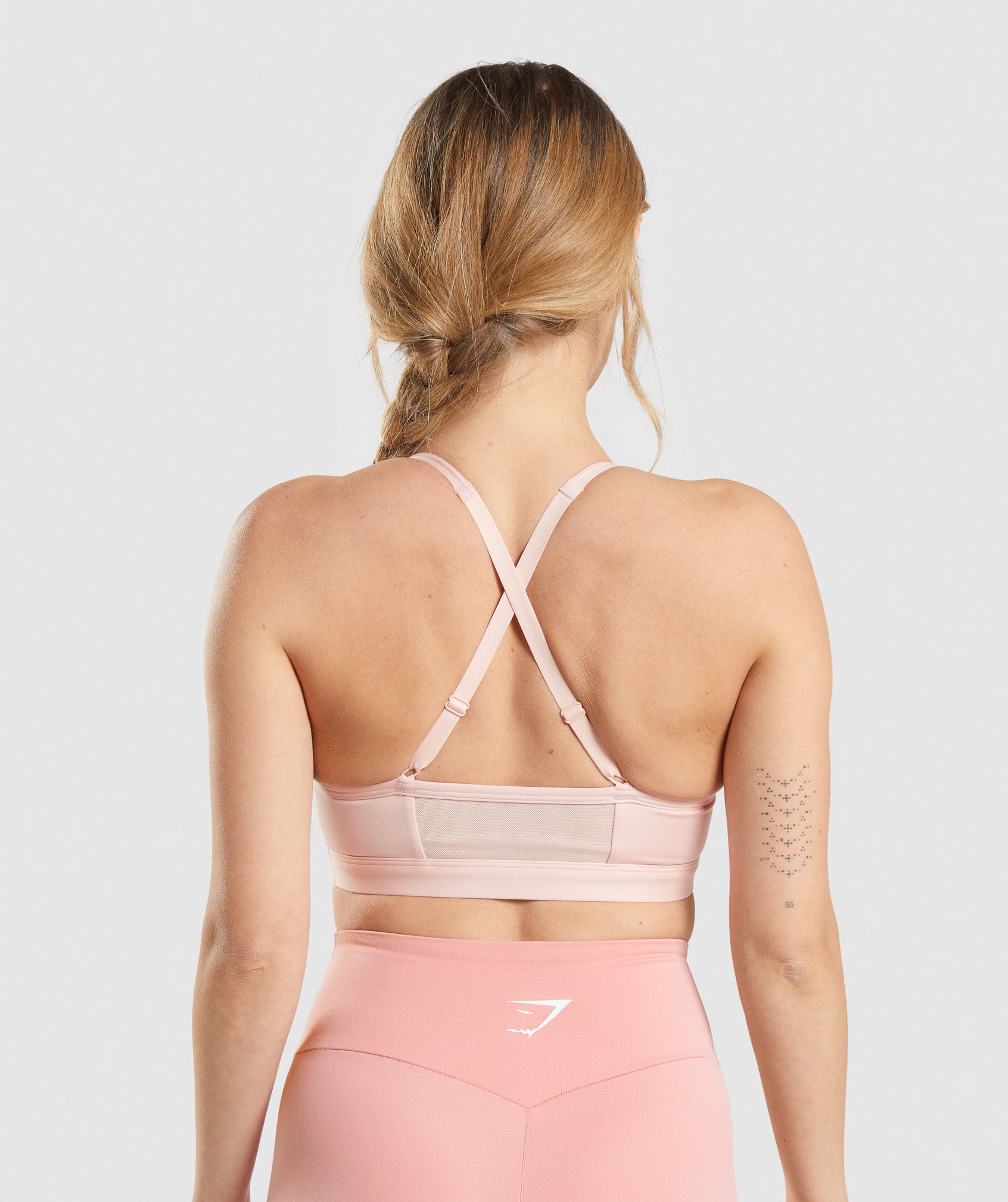 Ruched Sports Bra in Light Pink - view 2