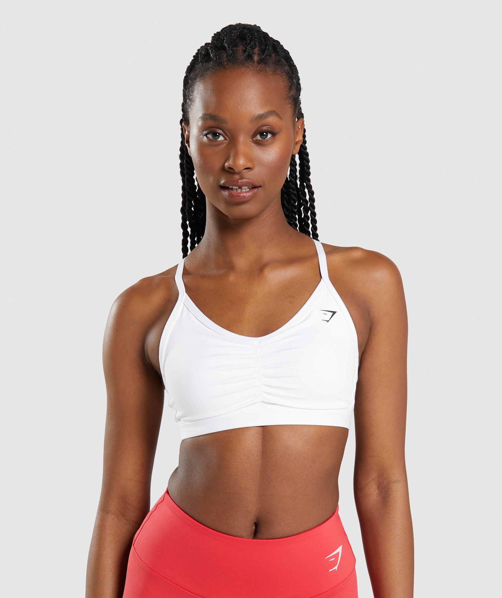 Ruched Sports Bra in White ist nicht auf Lager