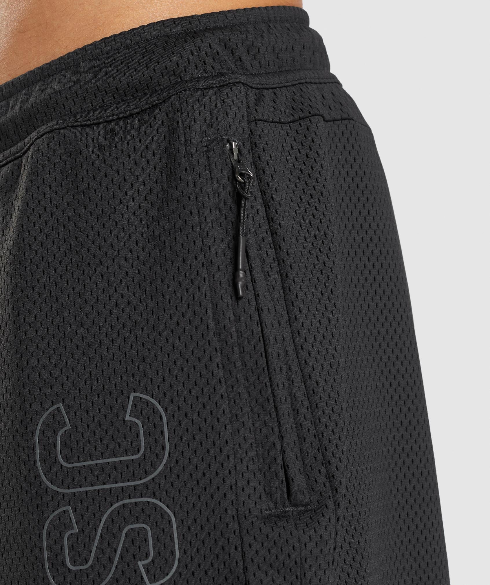 Gymshark//Steve Cook Mesh Shorts in Black - view 6