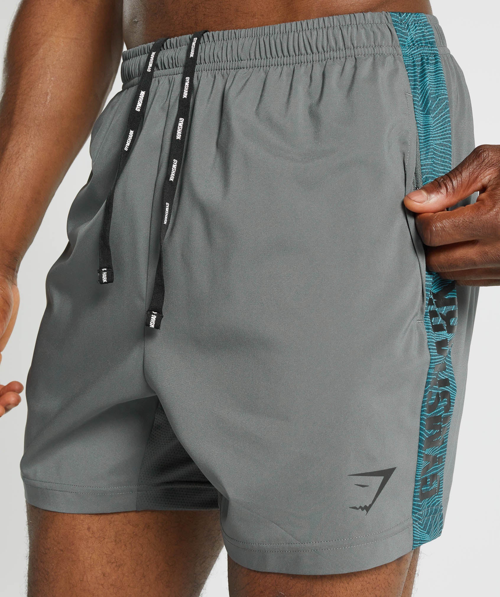 Graphic Sport Shorts in Grey - view 5