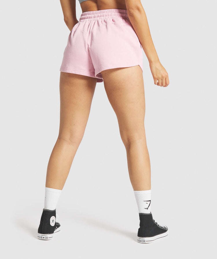 pink running shorts