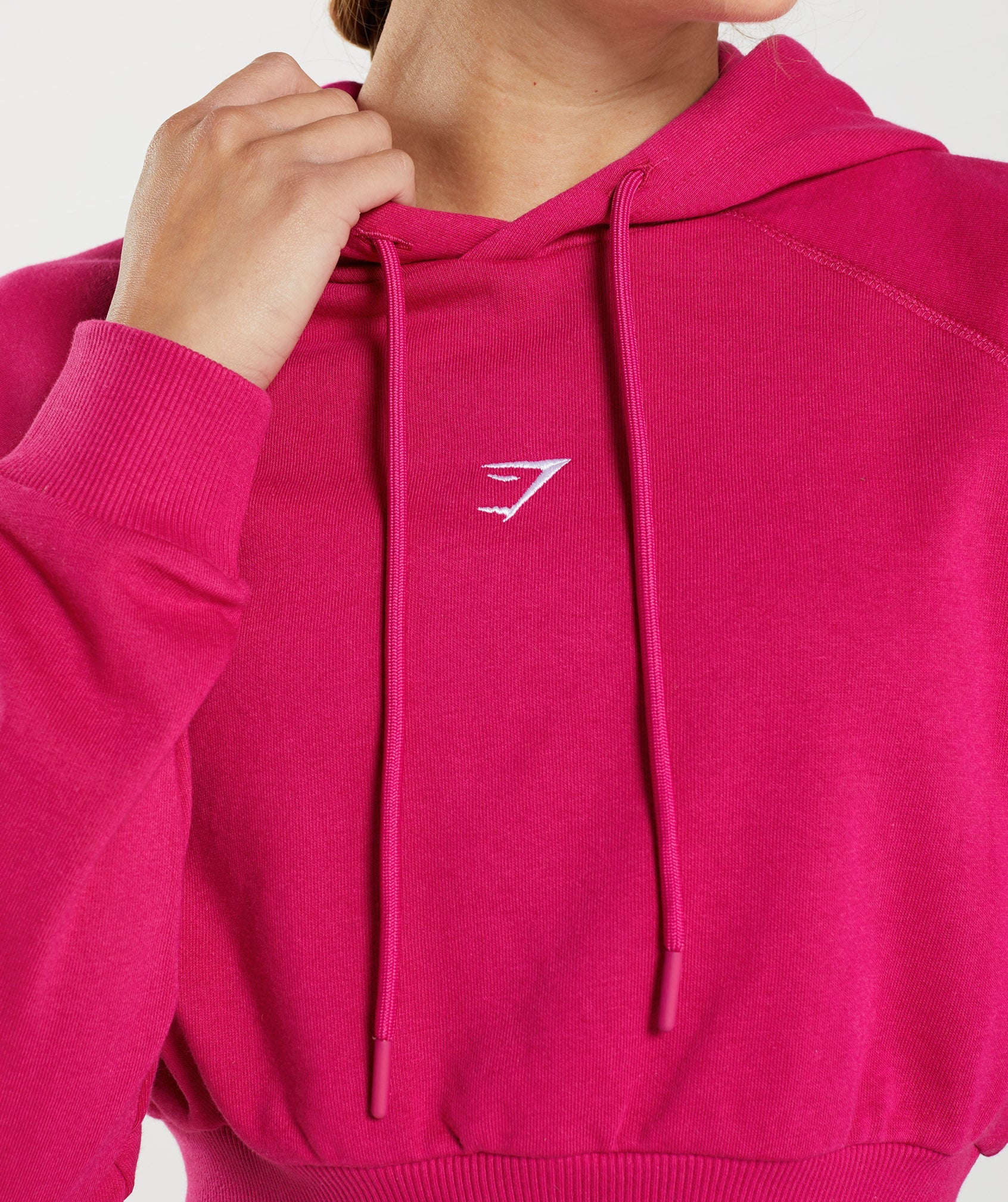 Training Cropped Hoodie in Magenta Pink - view 3