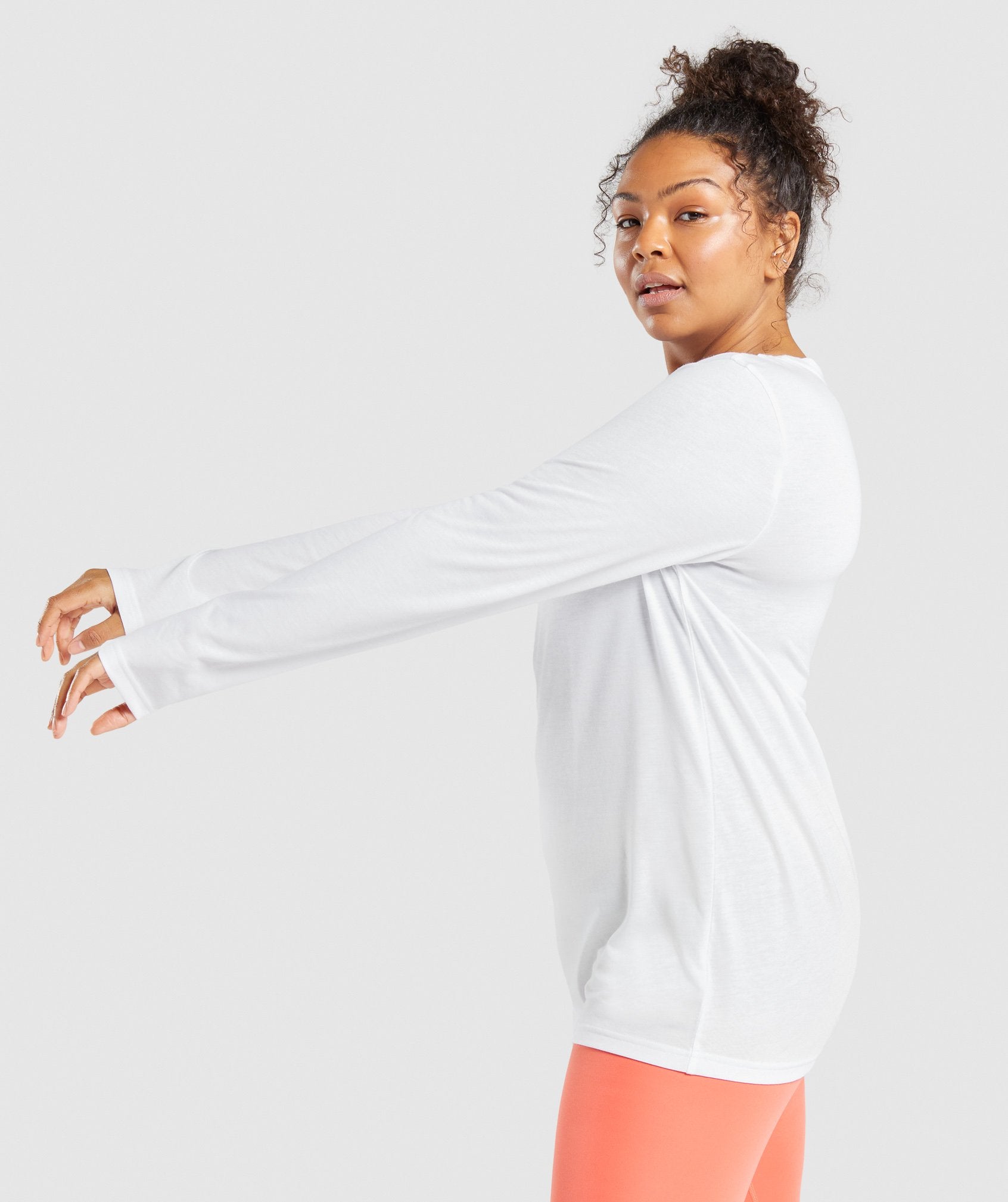 Training Oversized Long Sleeve Tee in White - view 3