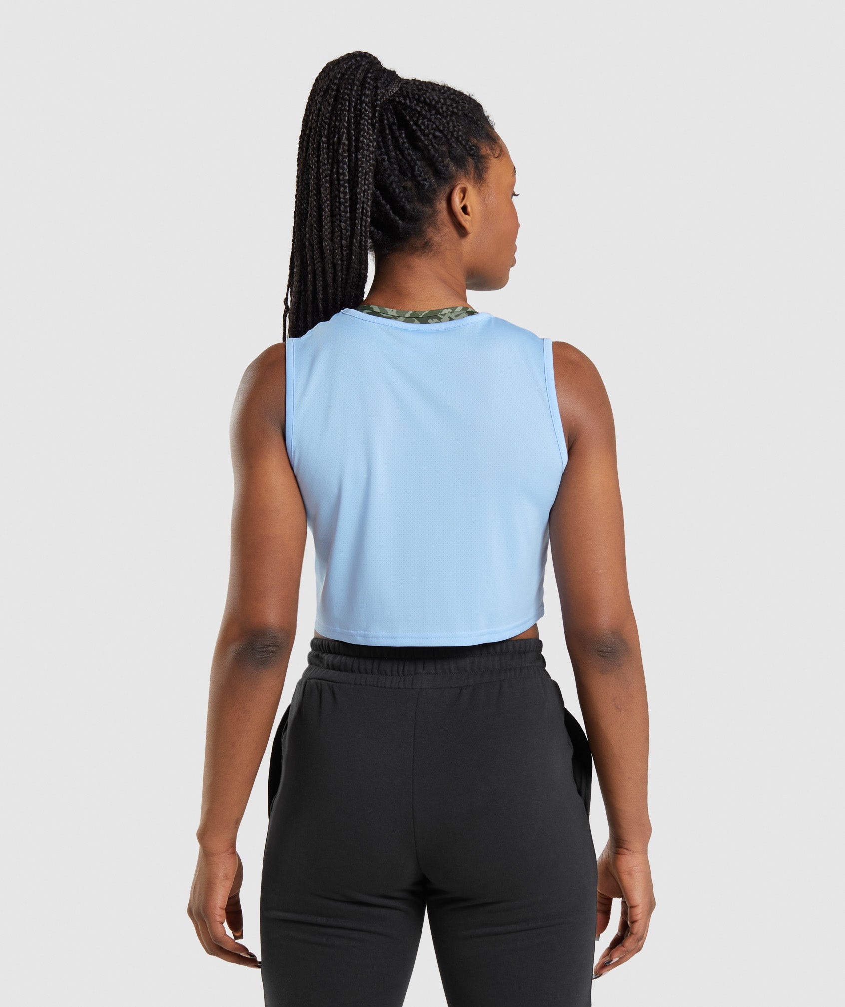 Training Crop Tank in Moonstone Blue - view 2