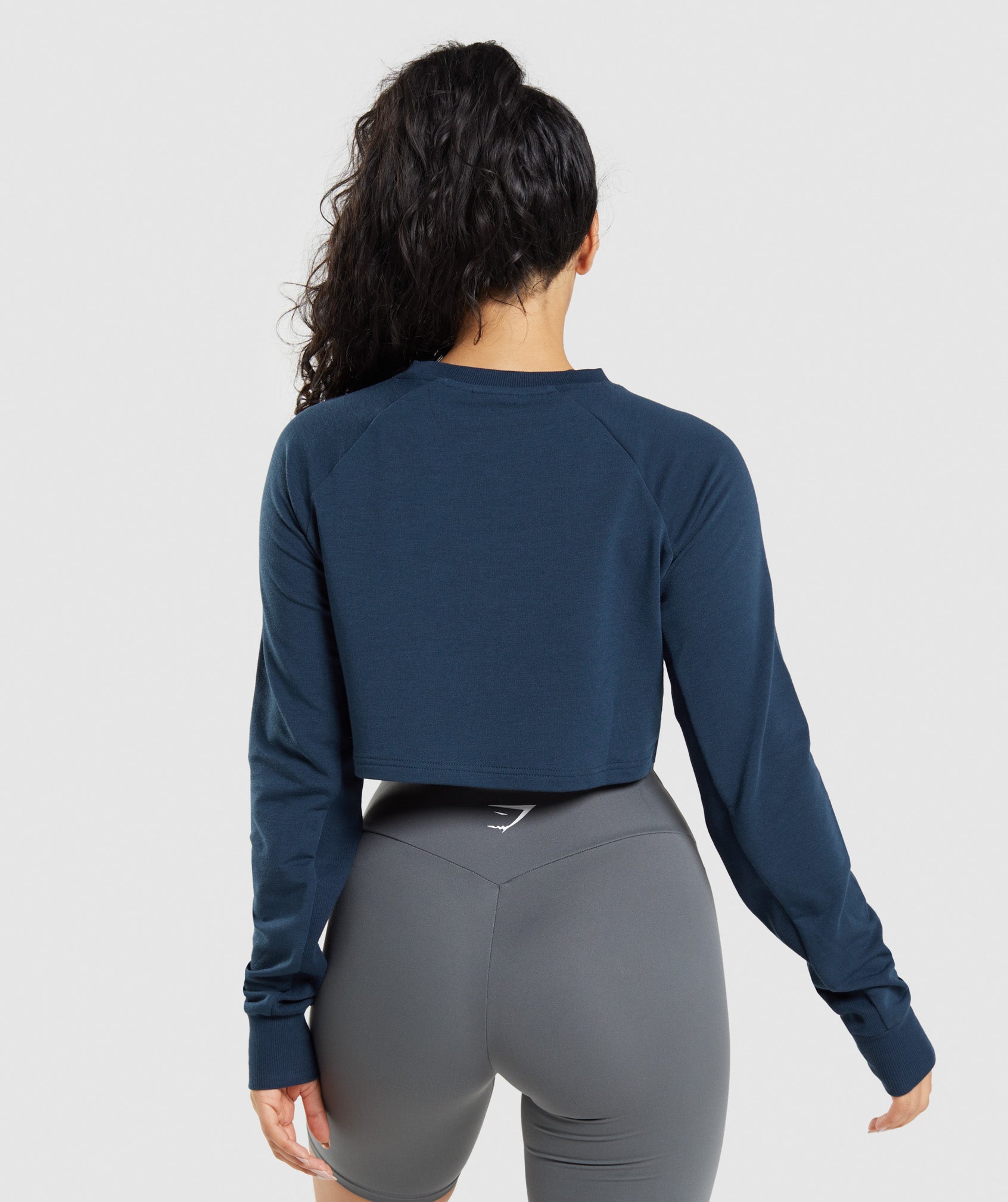 Training Cropped Sweater in Navy - view 2