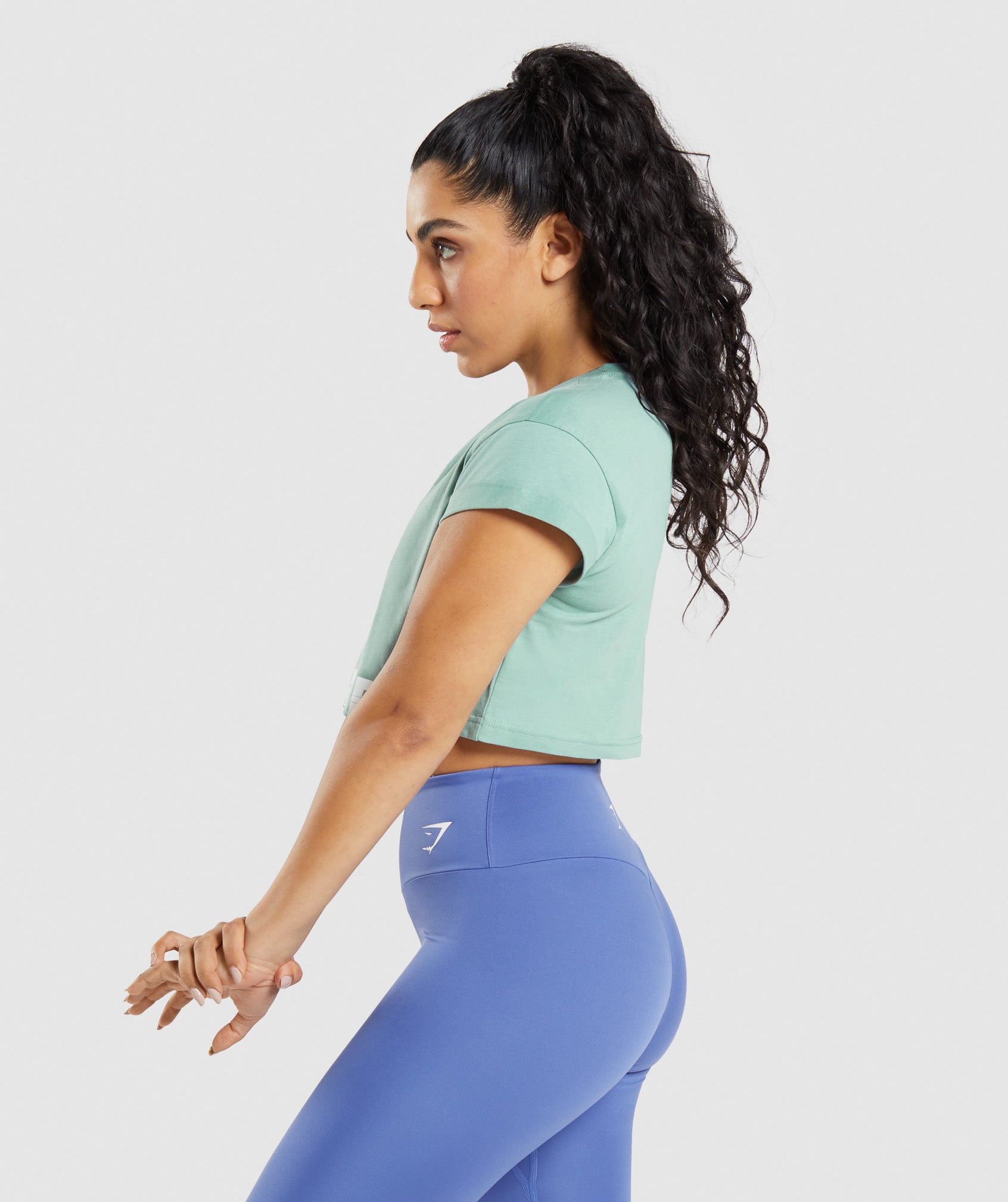 Fraction Crop Top in Maya Blue - view 3