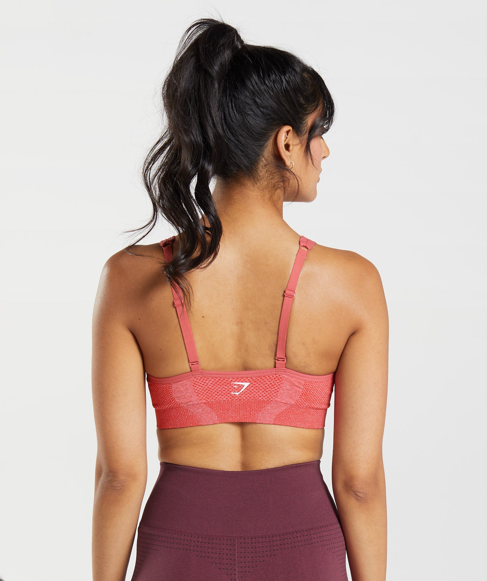 Vital Seamless 2.0 V Neck Sports Bra in Chilli Red Marl - view 2