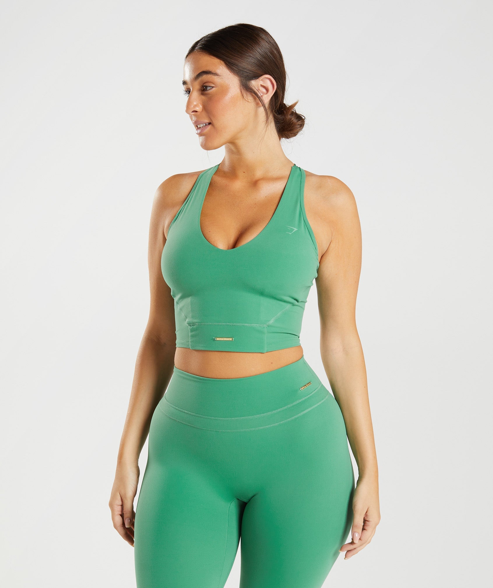 Whitney Crop Tank in Palm Green - view 1