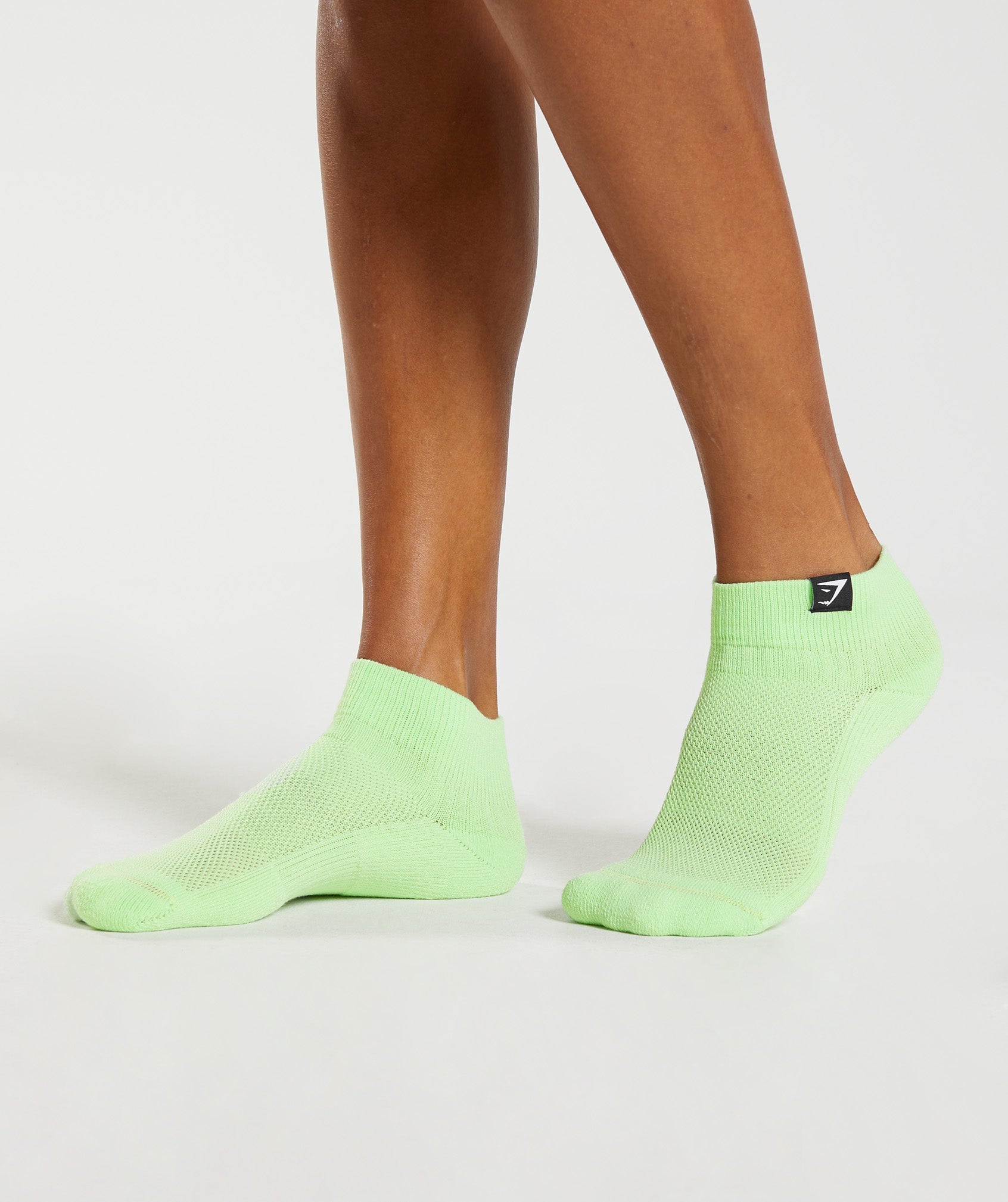 Woven Tab Sneaker Socks 3pk in Kiwi Green/Sweet Pink/Fluo Fuchsia - view 2