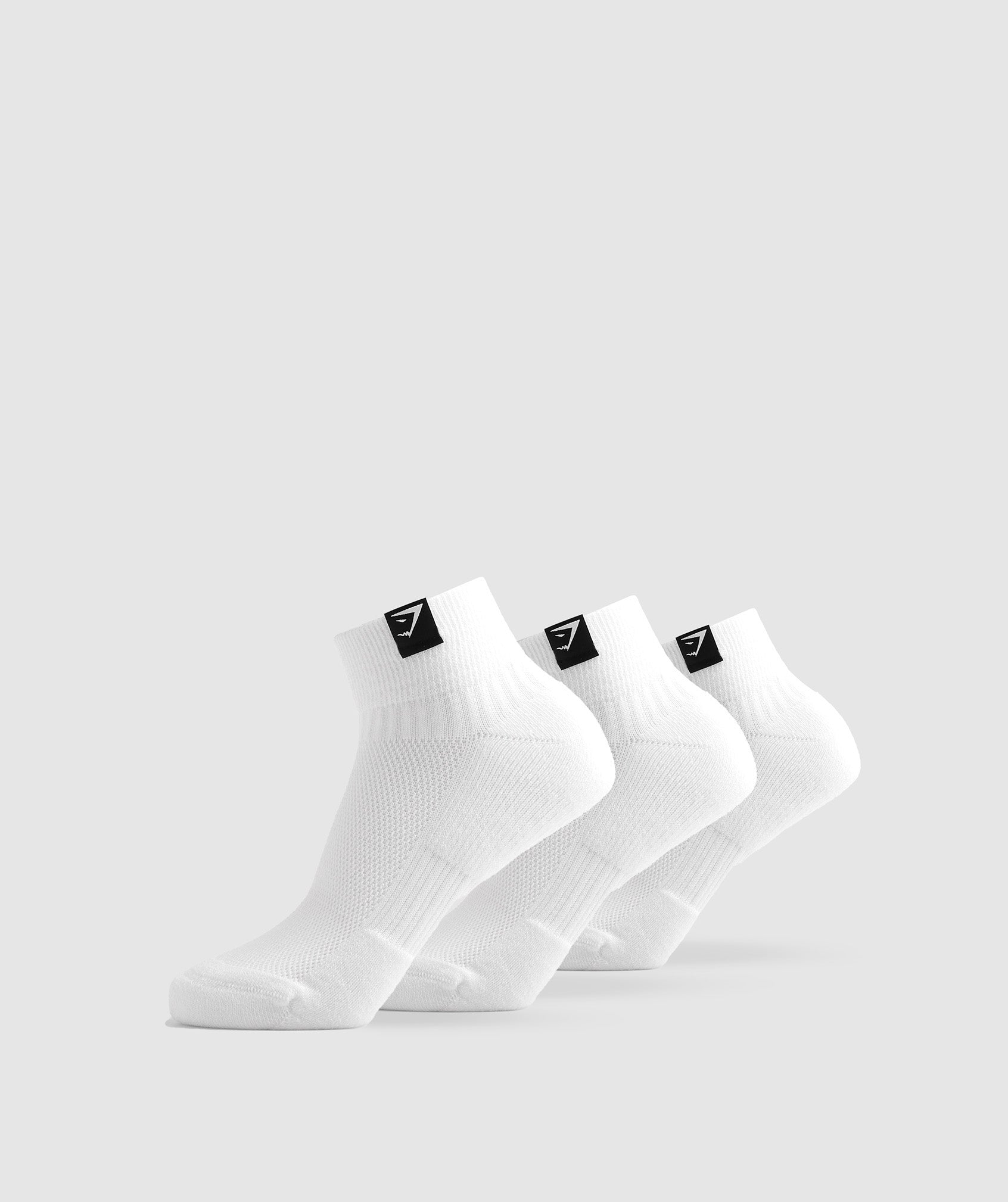 Woven Tab Sneaker Socks 3pk in White - view 1