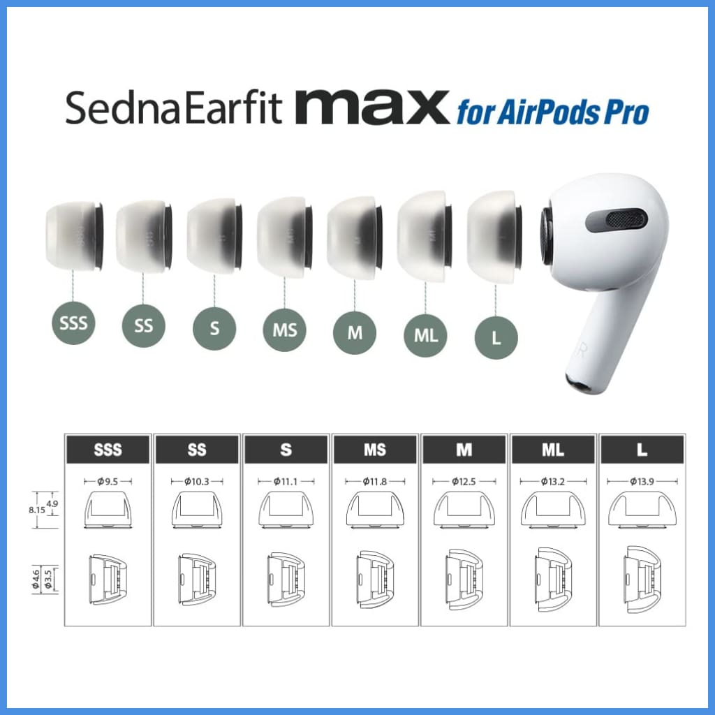 AZLA Sedna Earfit MAX Eartips for In-Ear Monitor IEM True Wireless Air