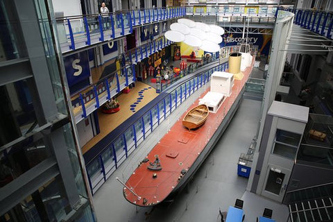 The Turbinia steamship on display at the Discovery Museum in Newcastle upon Tyne