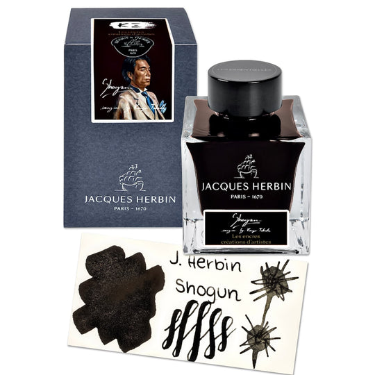  Jacques Herbin - Ref 13019T - Ink for Fountain Pens &  Rollerball Pens - Bleu Nuit - 30ml Bottle with Integrated Pen Rest :  Everything Else
