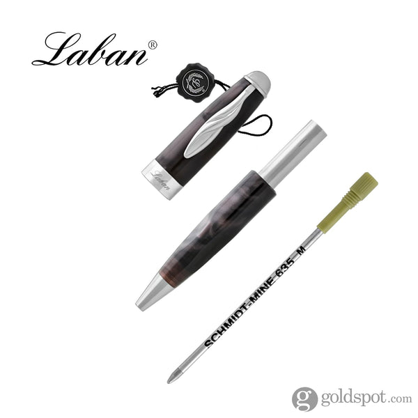 Laban 925 Silver Slim Ballpoint Pen with Swarovski Elements