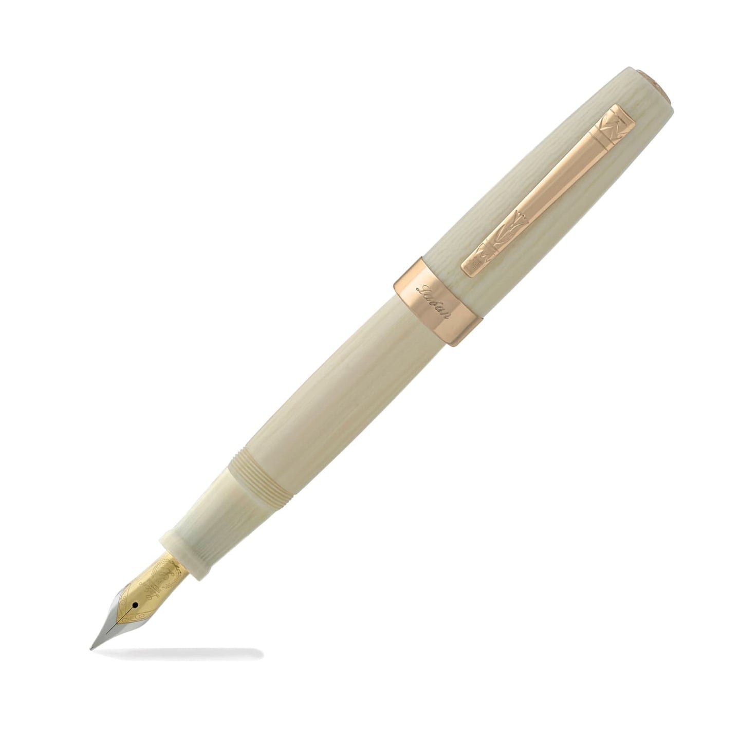 Laban Kaiser Fountain Pen in Antique Ivory With Gold Trim - Medium Poi ...