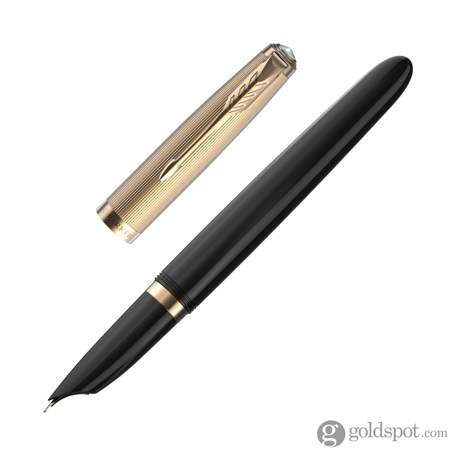 hooi Overvloedig Raad Parker 51 Fountain Pen in Black with Gold Trim - 18K Gold - Goldspot Pens