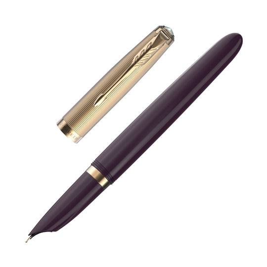 Parker 51 Aerometric Mark IV - Navy Blue, Gold Filled Cap, Medium  (Excellent, Works Well) - Peyton Street Pens