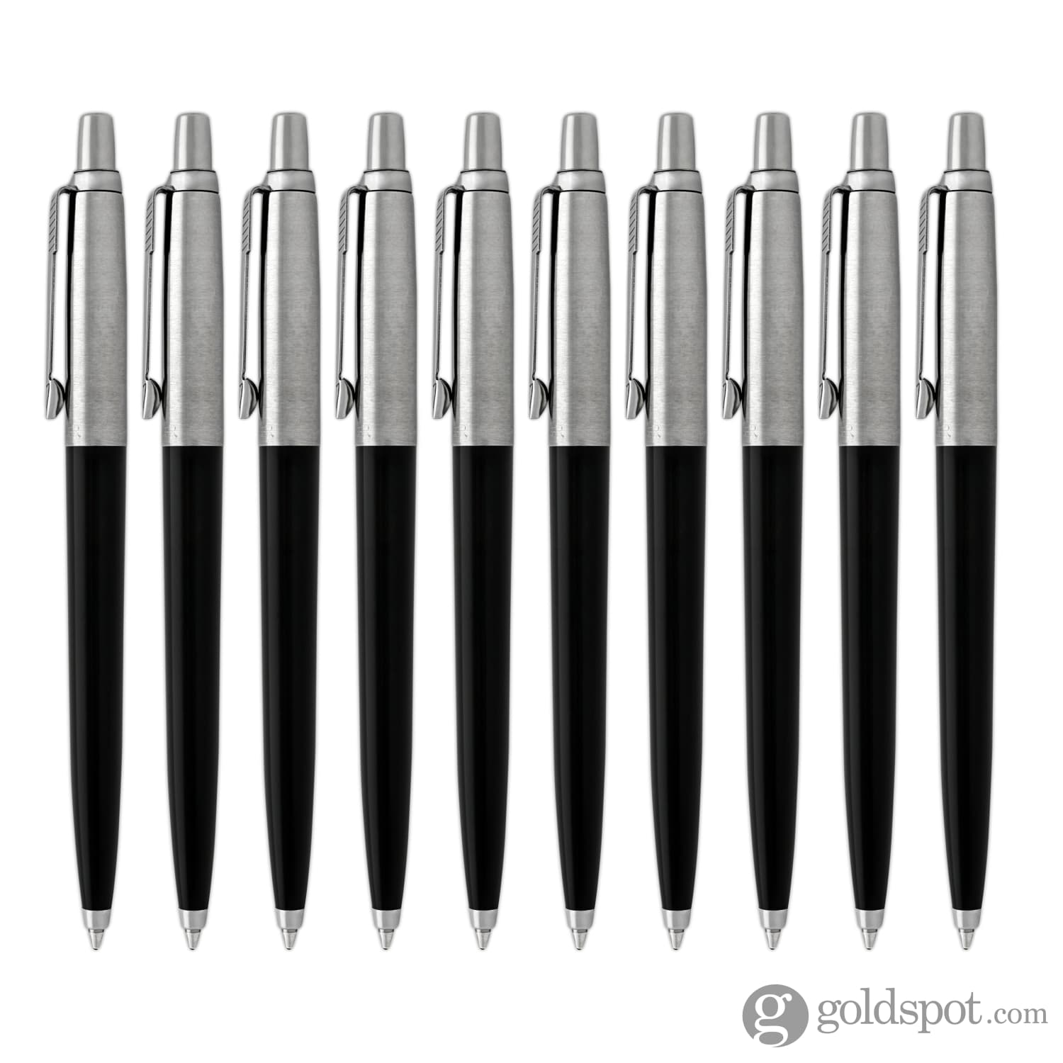 Vooraf landheer Paradox Parker Jotter Ballpoint Pen in Black Barrel - Pack of 10 - Goldspot Pens