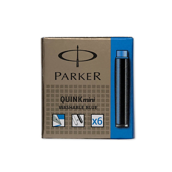 Parker Quink Washable Ink Cartridge in Blue - Pack of 5 - 30160 - Goldspot  Pens