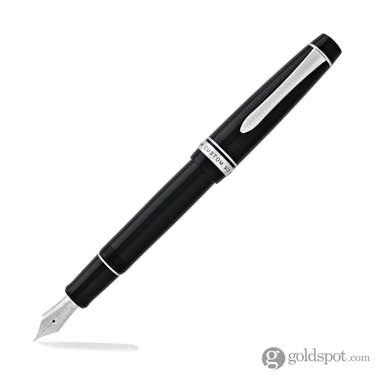 Metafoor Beroep Pikken Pilot Custom 912 Fountain Pen in Black & Rhodium - 14K Gold - Goldspot Pens