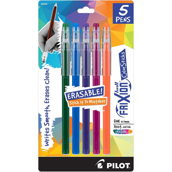 Pilot FriXion 6pk FX7C6001 Fine Point Erasable Gel Pens – World