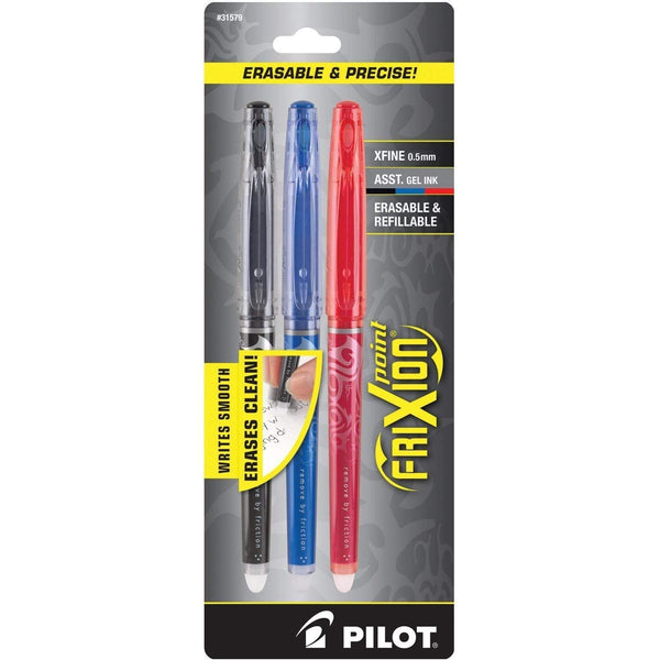 Pilot FriXion Erasable Gel Ink Pens in Red - Fine Point - Pack of 3 with 2  Refill Packs
