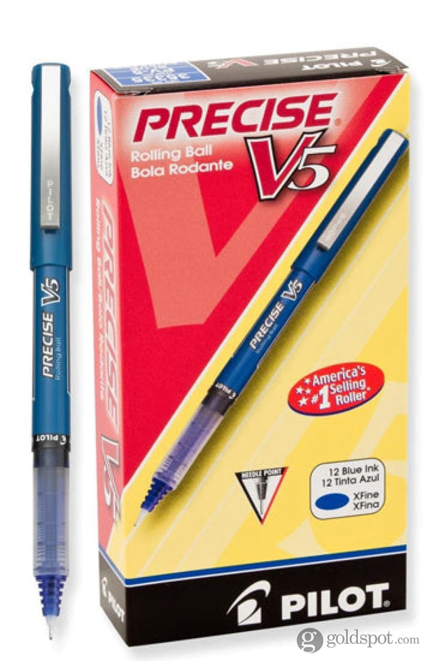 Precise V7 Roller Ball Pen, Stick, Fine 0.7 mm, Blue Ink, Blue/Clear  Barrel, Dozen - BOSS Office and Computer Products