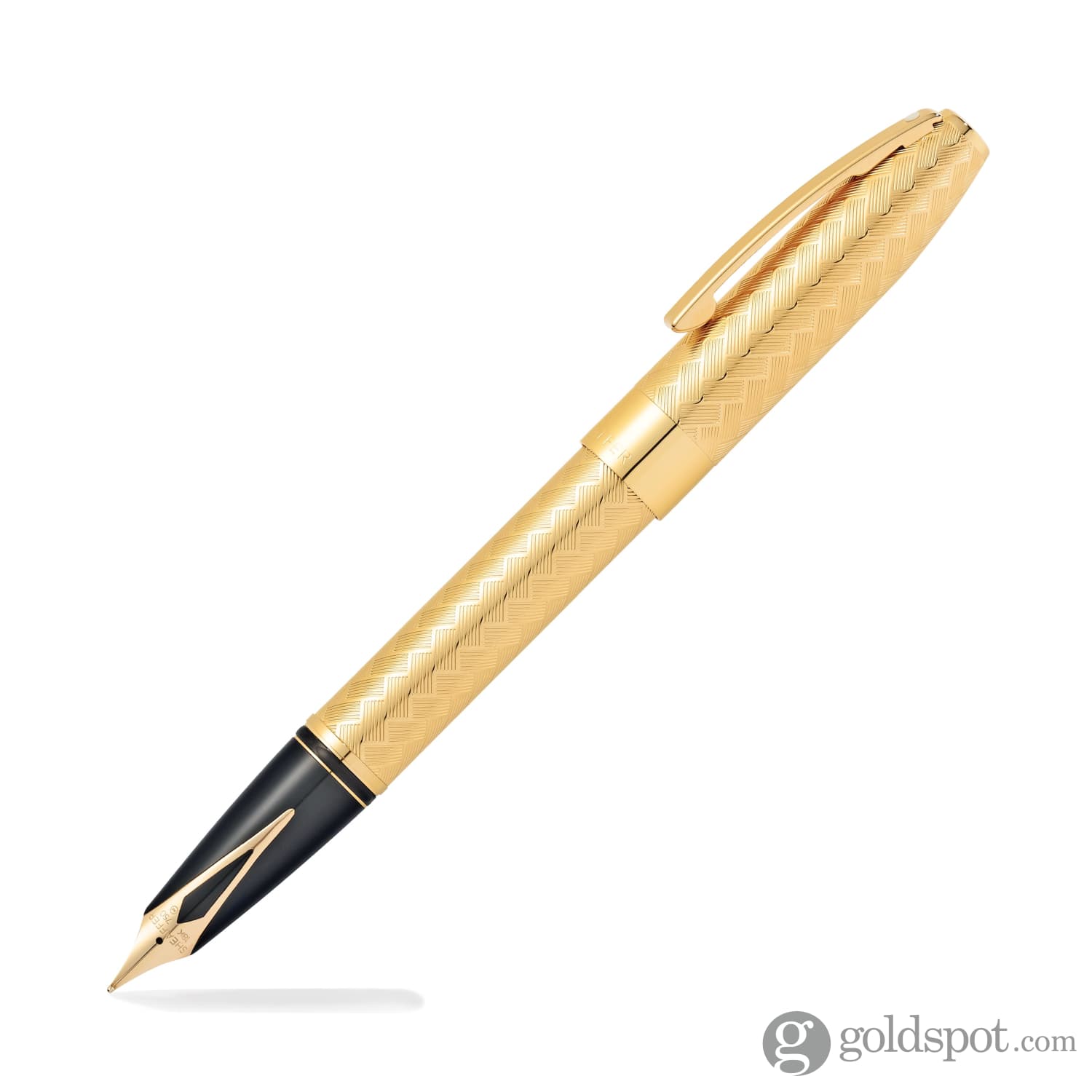 Sheaffer Legacy Fountain Pen In 23k Gold Plated With Chevron Engraving Goldspot Pens