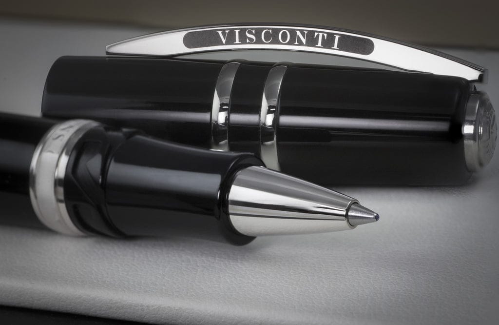 Visconti Homo Sapiens Elegance Black Acrylic rollerball pen macro